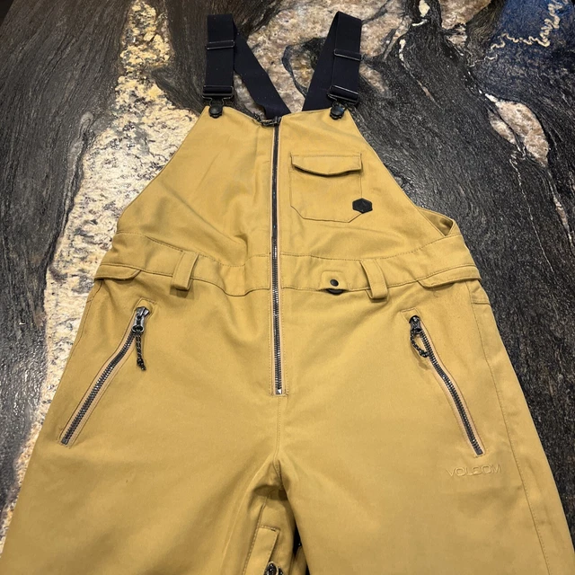 Volcom Swift Slim Stretch Women Snowboard Snow Ski Pants Bib Overall XS Khaki