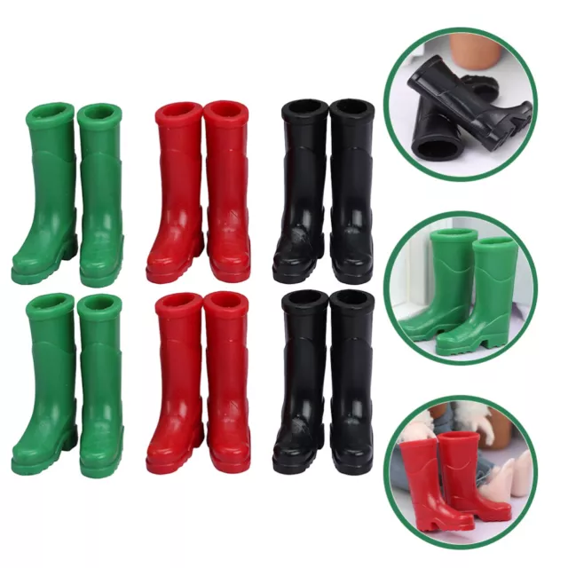 6 Pairs Tiny Shoes Model Girls Rain Boots Simulated Accessories