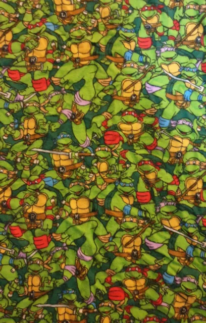 Flannelette Teenage Mutant Ninja Turtles Fitted Sheet & Pillowcase Toddler Crib