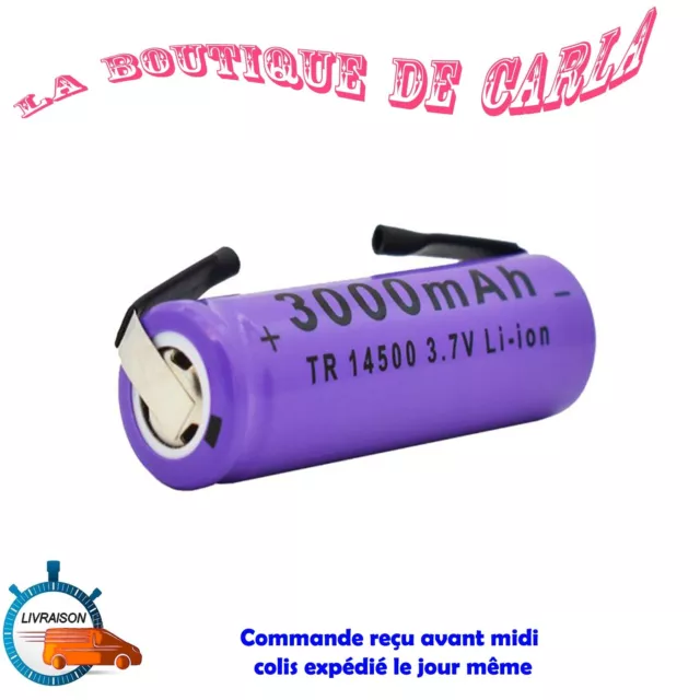 14500 PILE BATTERIE RECHARGEABLE 3000 mAh LI-ION 3,7 V cosses à souder