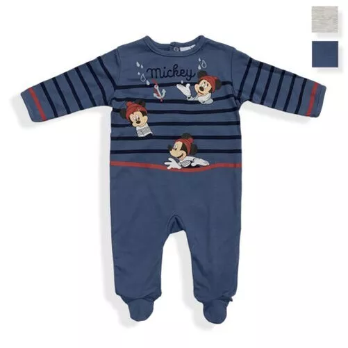 Grenouillère Disney Barboteuse Nouveau-Né Mickey Souris Pyjamas Coton Chaud Bébé