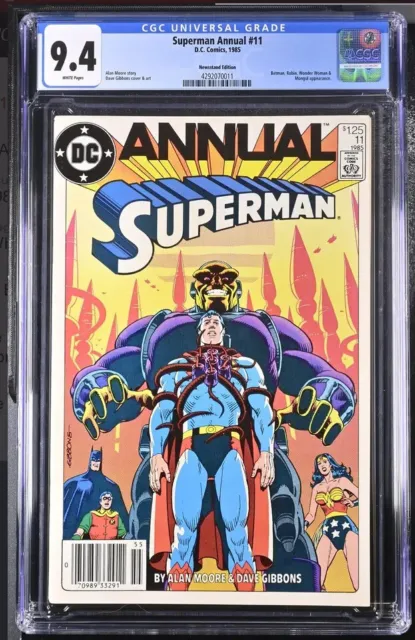 Superman Annual #11 Rare NEWSSTAND! 1988 CGC 9.4 WP 1st Black Mercy ~ New Slab