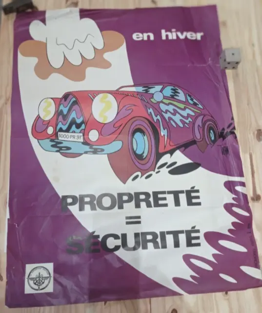 Affiche Prevention Routiere "En Hiver Proprete = Securite"
