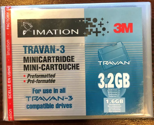Imation Travan TR-3 Mini Cartridge 3M 3.2 GB Compressed New Sealed Package