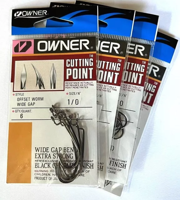 OWNER WIDE GAP Plus Hooks, Size 7/0, 3 Count, #5139-171 (New/Old Stock)  $8.49 - PicClick