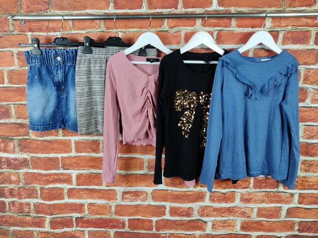 Gonna Denim Maniche Lunghe Ragazze Età 10-11 Anni Next Fatface Ecc 146 Cm