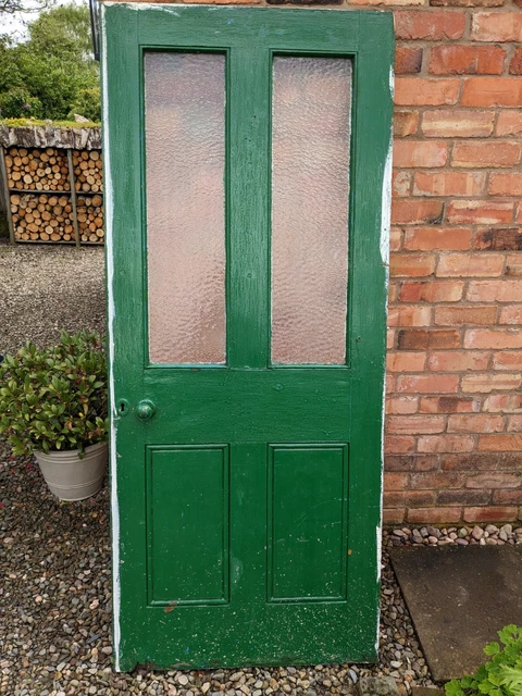 Victorian front and back door, reclaimed, original, with working locks and key