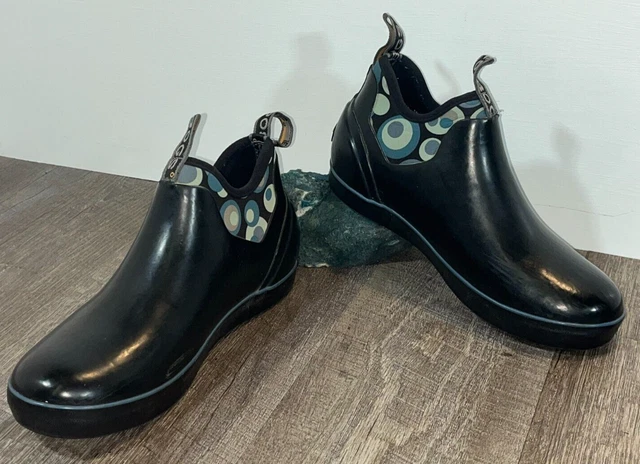 BOGS Women's Size 8 Mattie Bubbles Rubber Ankle Rain Boots Navy/Green