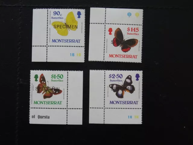 Montserrat Stamps SG 730/33 set of 4 MNH Butterflies overprinted SPECIMEN 1987