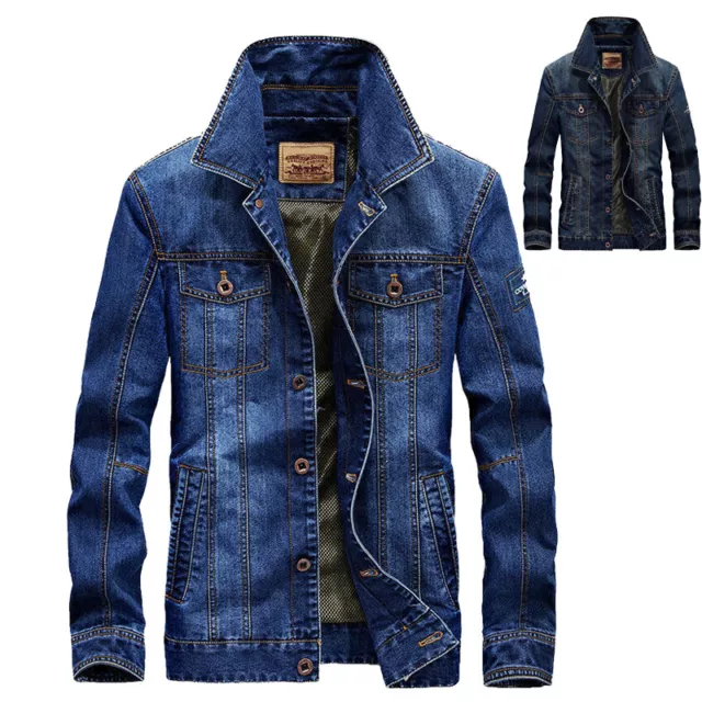 New Men's Fashion Denim Jacket Coat Casual Jean Jackets Coat Outwear Tops Coats