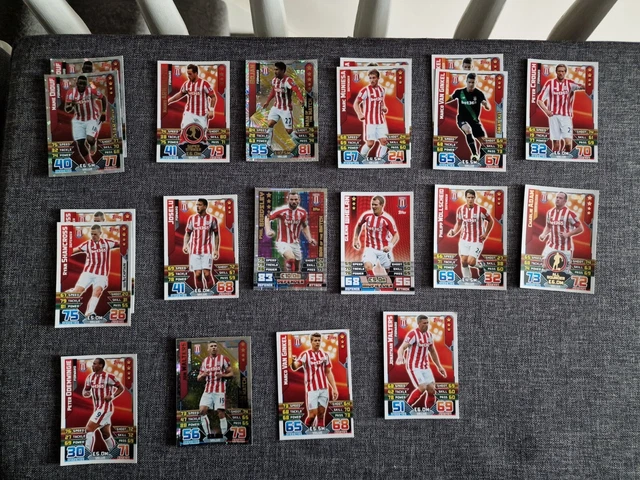 Stoke City FC Topps Match Attax gemischtes Bundle Saisons einige Duplikate