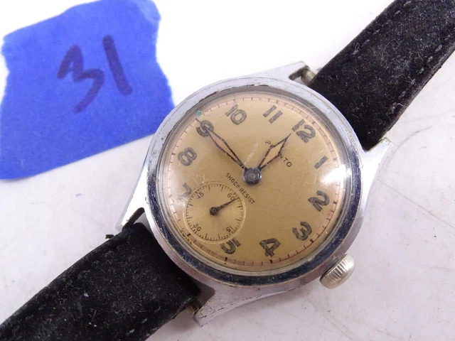 VINTAGE PRONTO WWII Era Men s Wristwatch Swiss Stahl Boden