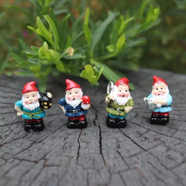 Gnome Miniature Figurine Mini Garden Gnomes Accessories Fairy Garden decor 4pcs