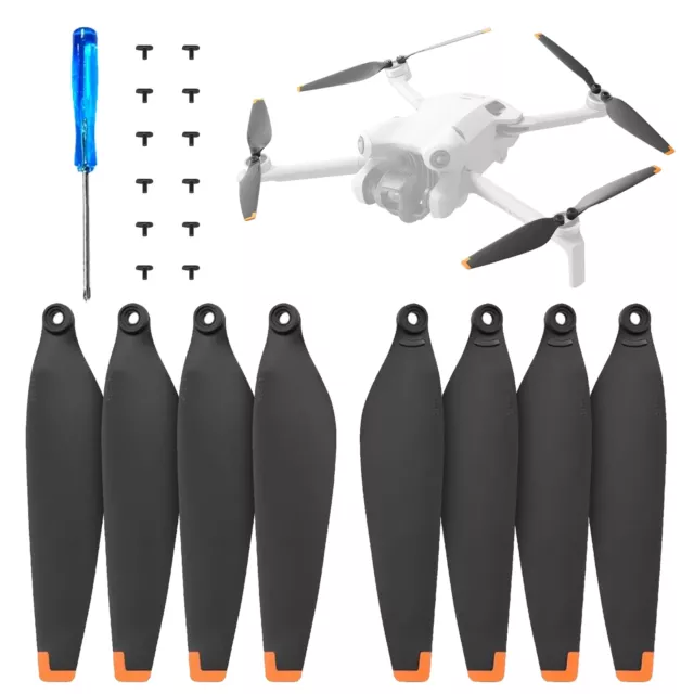 DERAY | Propeller für DJI Mini 4 Pro Drohne, TPU Gummi Spitze, 4 Stück / 2 Paar