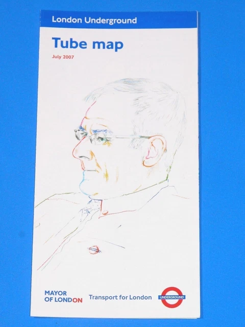 LONDON UNDERGROUND TUBE Map July 2007 Portrait Of John Hough - Mint ...