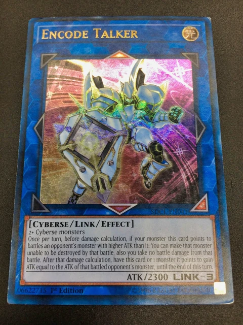 Yugioh 1st Edition Encode Talker Ultra Rare Holo SDCL-EN041 LP/EX