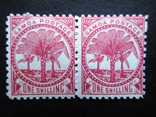 GB UK British Colonies 1886 - 1900 Stamps MNH Pair Samoa Palms Tree 1 Shilling 1