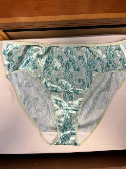 VINTAGE HANES SATIN Panties Green Floral Print XL 8 $17.00 - PicClick