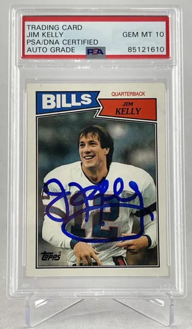 Jim Kelly Signed Autographed 1987 Topps #362 Rc Rookie Bills Psa/Dna Gem 10 Auto