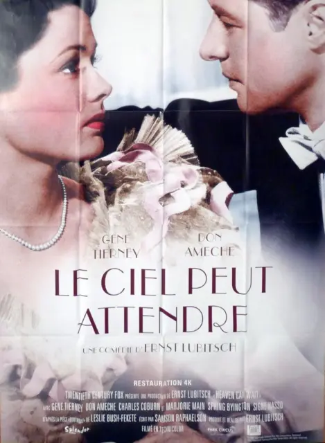 Heaven Can Wait - Lubitsch / Tierney / Ameche -Reissue Large French Movie Poster