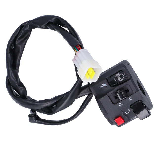 7/8in Motorcycle Handlebar Switch Horn Button Headlight Turn Signal Fog Lamp