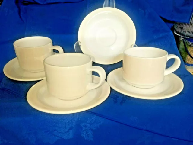 Set of 4 Churchill Alchemy Vitrified Fine China Cups & Saucers -