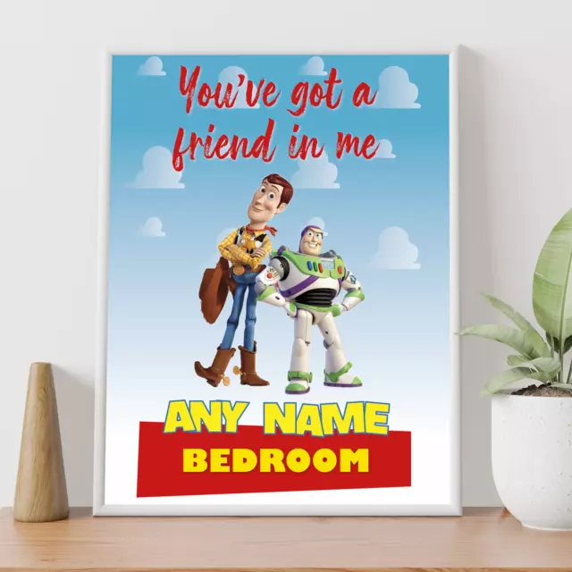 Personalised Toy Story Kids Bedroom Poster - Personalised With Your Childs Name