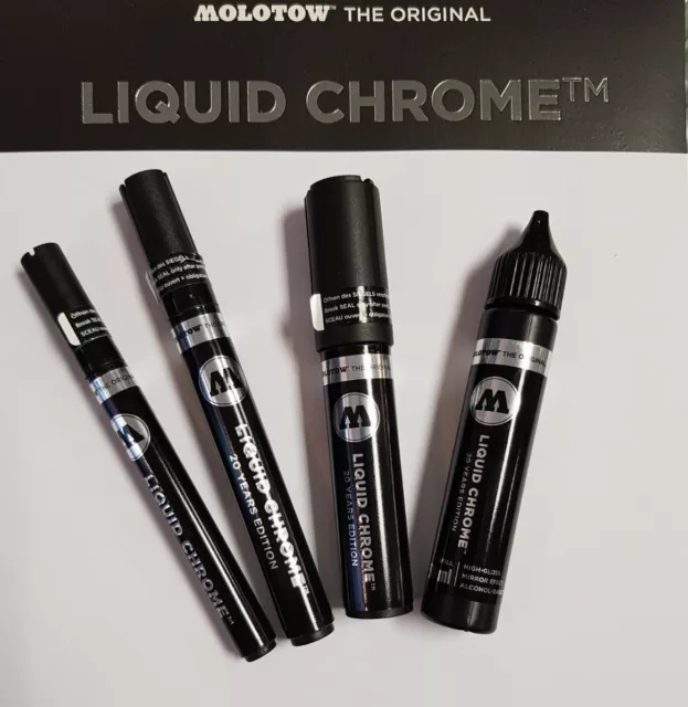 Molotow Liquid Chrome Marker 1 2 4 5 mm / refill Nachfüller NEU!
