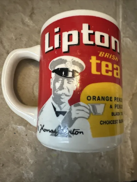 Vtg Lipton Brisk Tea Founder Mug Thomas Lipton Advertisement Retro Coffee