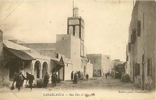 Cpa Maroc Casablanca Rue Dar El Maghzen