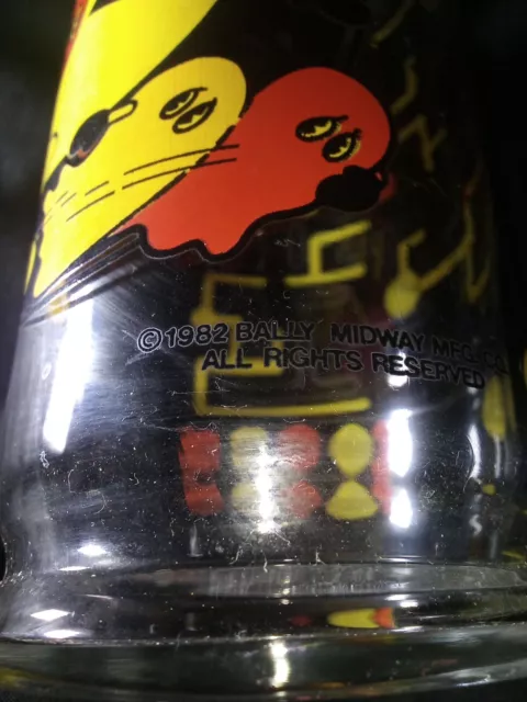 Vintage 1982 Pac-Man Drinking Glass Bally Midway Arcade Video Game Nice 3