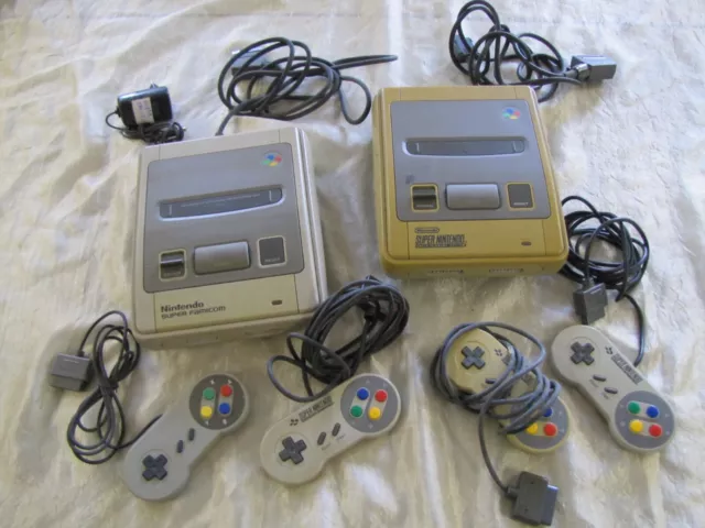 2x CONSOLE SUPER NINTENDO SNES FAMICOM - LOT non testé en l'état HS pour Pièces