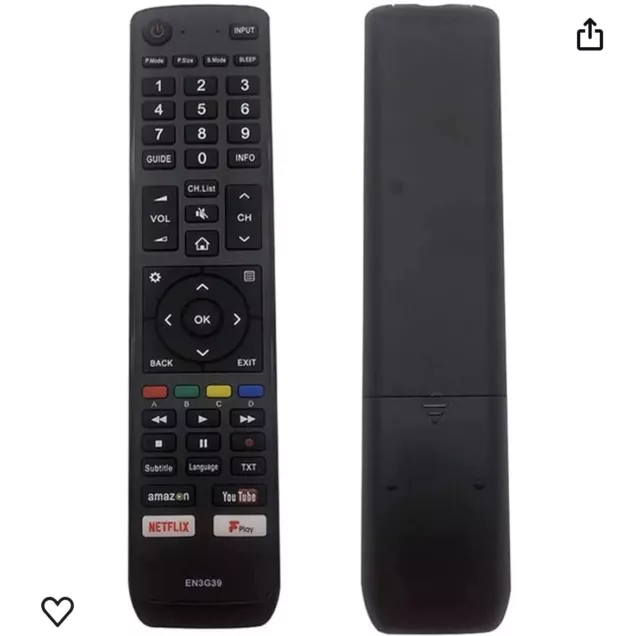 EN3G39 Replacement Remote Control for Hisense 4K ULED TVs