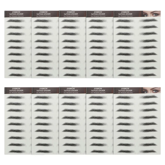 10 un. pegatina ecológica para cejas tatuajes de imitación de cejas pegatinas impermeables cosméticos
