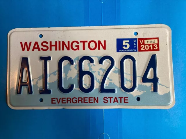 Metal License Plate - Washington - Evergreen State - Expired 2013 - AIC6204