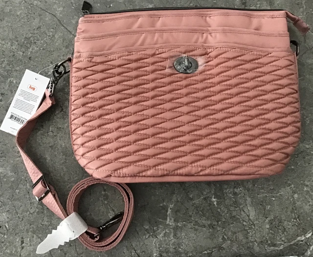 NWT LUG Adagio Crossbody/Shoulder Bag Bubble Quilting Blush Pink RFID