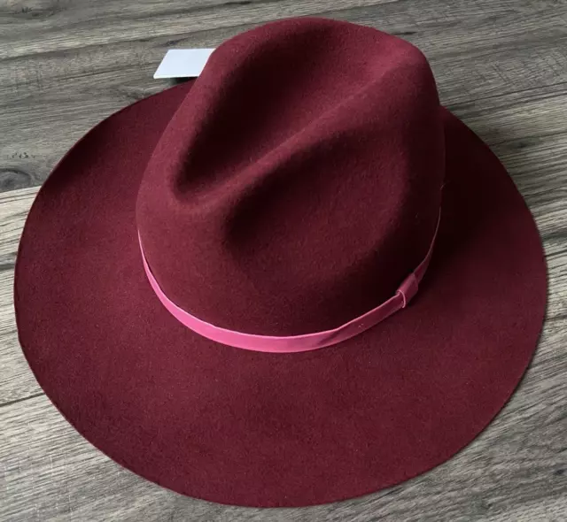 Paul Smith Multi-Rayures Tourbillon Doublé Bordeaux Laine Fedora Hat Taille L (