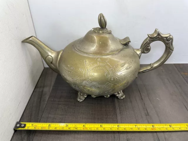 Tea Pot Silver plated Lovely Rare Style Needs Cleaning Authentic Vintage