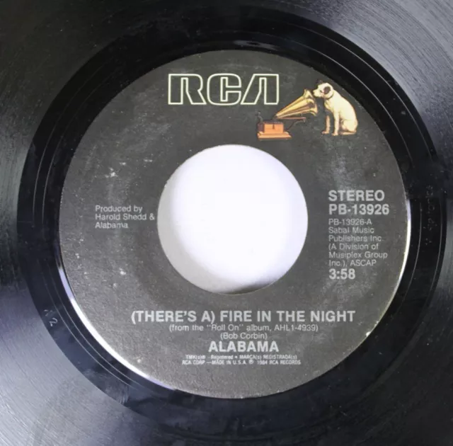 Country 45 Alabama - (THERE'S A) Fire IN The Night / Rock Sur le Bayou Sur Rca