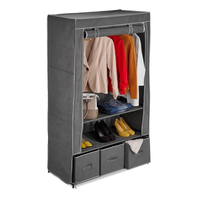 Camera da Letto Armadio in Tessuto Extra Large Armadio in Tessuto Lucchetto da Sogno ZZBIQS Armadio da Campeggio con Asta Appendiabiti per Vestiti con Scomparti e 2 Tasche Laterali 