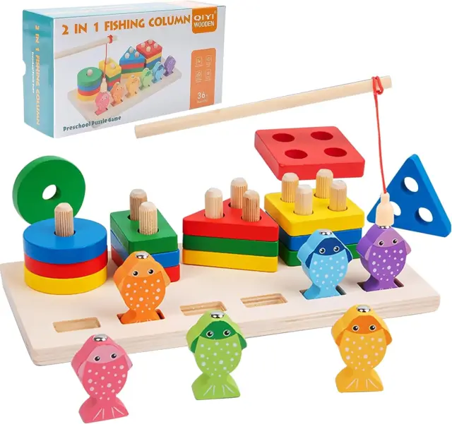 DIAODEY WOODEN MAGNETIC Fishing Game for Toddlers, Montessori Fine Motor  Skills $31.73 - PicClick