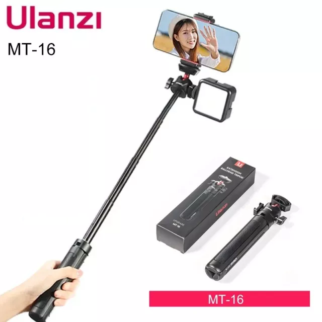Ulanzi MT-16 Selfie Stick Tripod with 360° Rotating Ball Head 1/4'' Screw Cold