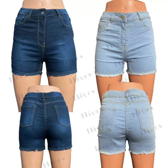 Womens Summer Ripped Stretchy Denim Shorts Ladies Summer Half Pant Hotpant