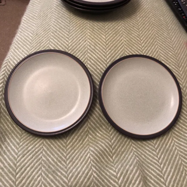 Denby Energy 18 cm Side / Tea Plates  X 2 Celadon Charcoal - Used