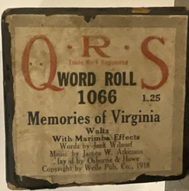 Rollo de piano QRS... Memories Of Virginia