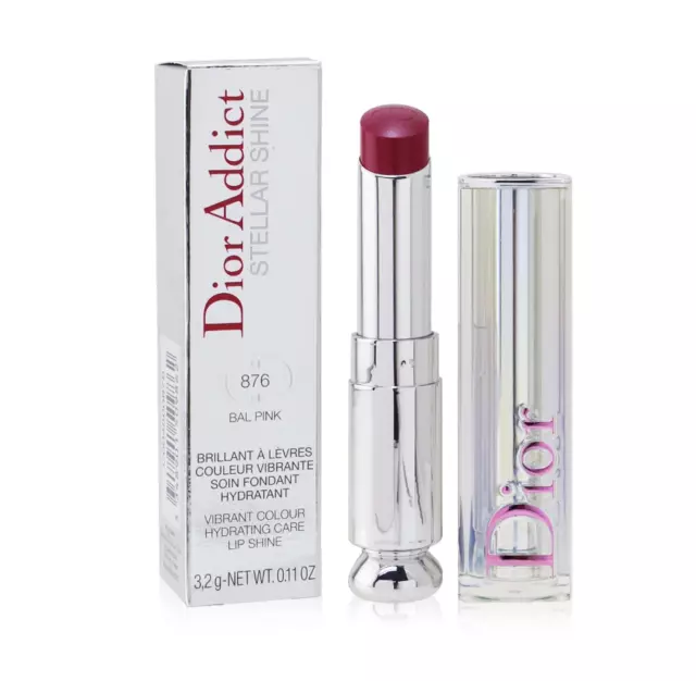 Lápiz labial Dior Addict Stellar Shine Lip Shine 876 Bal rosa oscuro brillo frambuesa