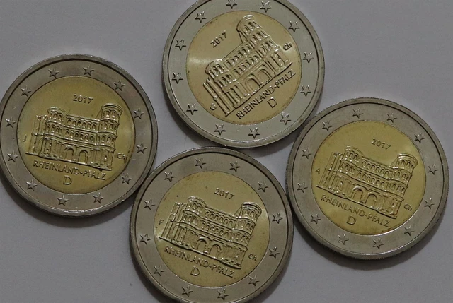 🧭 🇩🇪 Germany 2 Euro - 4 Commemorative Coins B56 #24