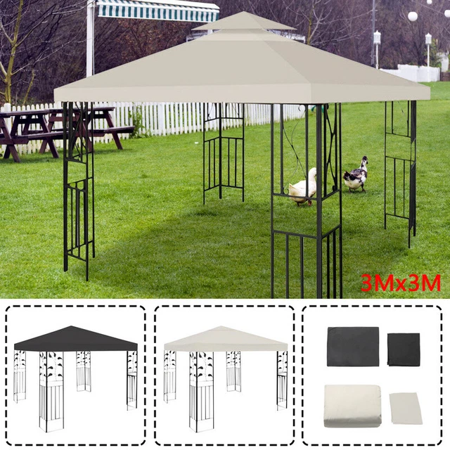 VidaXL Pavillondach Ersatz – 3x3 M, Wasserdicht, 310 G/m², Terrakotta, Inkl. 16 Klettverschlüsse