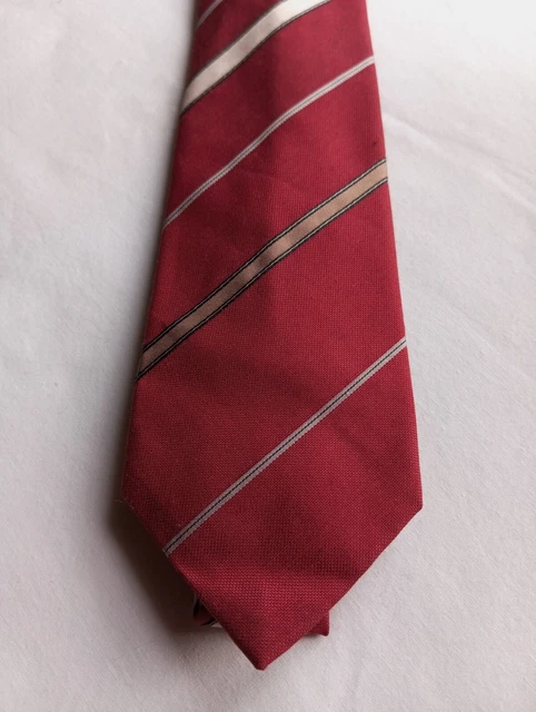 Cravate Vintage En Soie Pierre Baxel Paris - Rouge, Motif Indien (tigre, éléphant)