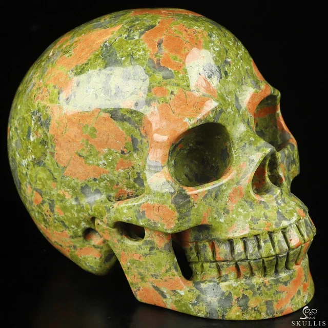 5.0" Pink & Green Unakite Hand Carved Crystal Skull, Realistic, Crystal Healing 5.0" Pink & Green Unakite Hand Carved Crystal Skull, Realistic, Crystal Healing